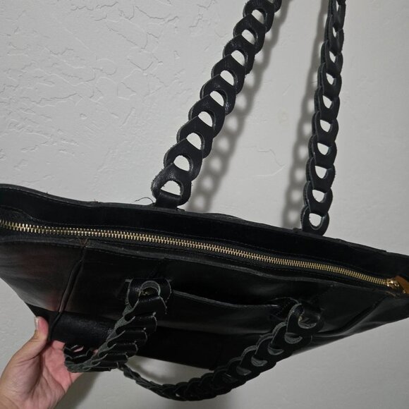 PATRICIA NASH IVY CHAINLINK TOTE Vintage Vegetable Black Large - Picture 5 of 7
